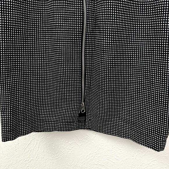 Muse Black and White Dotted Sleeveless Sheath Dress with Pink Color Pop - Picture 9 of 11